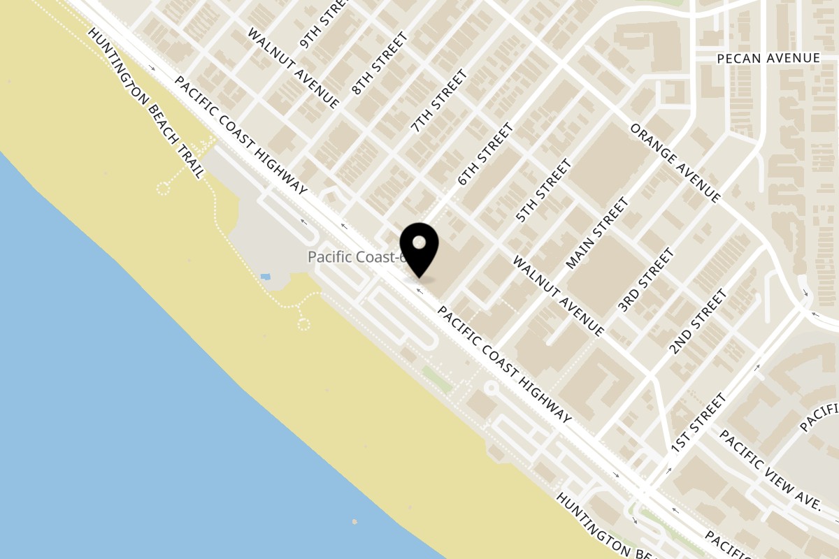 Map showing the location of HQ Gastropub Huntington Beach on 155 5th St Ste F-183 in Huntington Beach